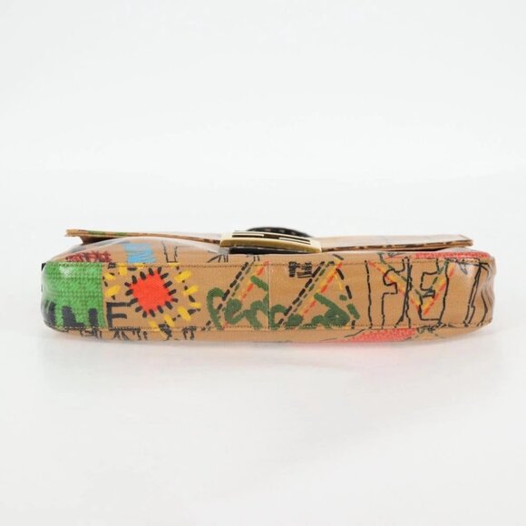 FENDI Mamma Baguette Shoulder Bag Coated Canvas Brown Gold Auth 127210SM - Picture 7 of 16